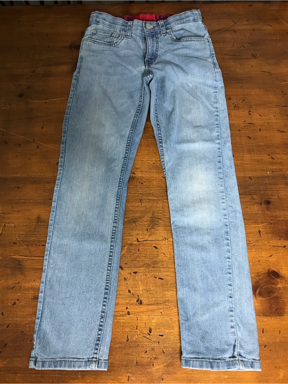 Boys 12 Levi's Light Blue Slim Straight Jeans Adjustable Waist
